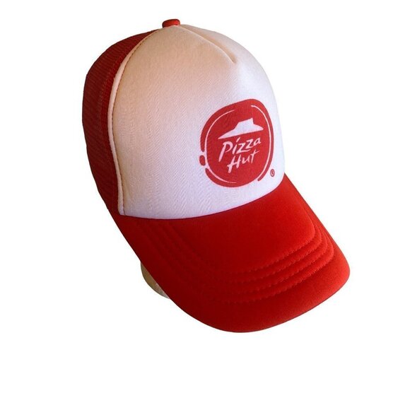 unbranded Other - Vintage 1980s Pizza Hut White Red Foam Uniform Hat Cap Mesh back Adjustable